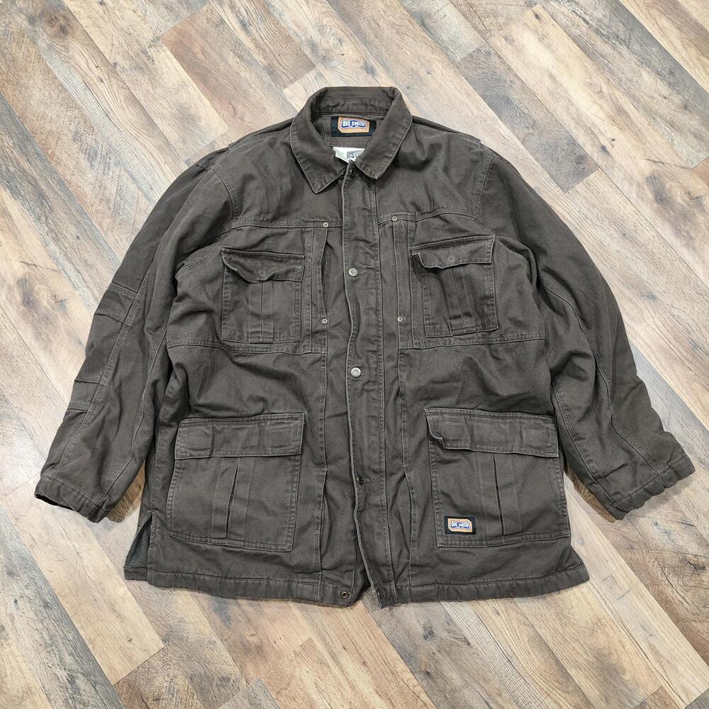 Big Smith Coat Mens XL Canvas Insulated Workwear Snap Front Pockets H35251WFB8W